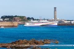 Jersey - Saint Helier - Le ferry "Condor Liberation", assurant la liaison entre Jersey, Guernesey et Poole en Angleterre