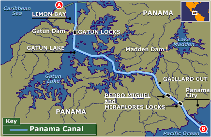 Carte Canal de Panama : Source : http://news.bbc.co.uk