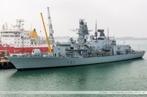 HMS St Albans - F83, frégate de la Royal Navy dans le port militaire de Portsmouth