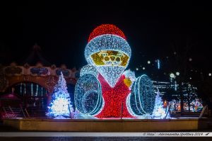 Les Lumières de Laval 2014 - Père Noël dans la fontaine de la place du 11 Novembre